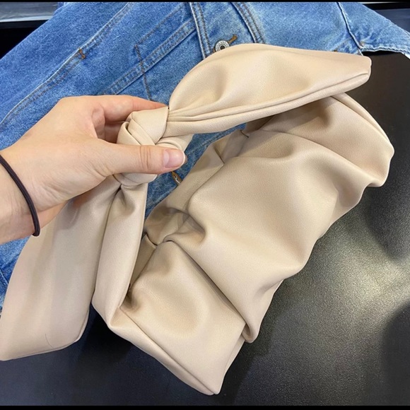 Handbags - New Shoulder Bag Genuine Leather  Bow Handbag Cloud Lunch bag Underarm Pouch